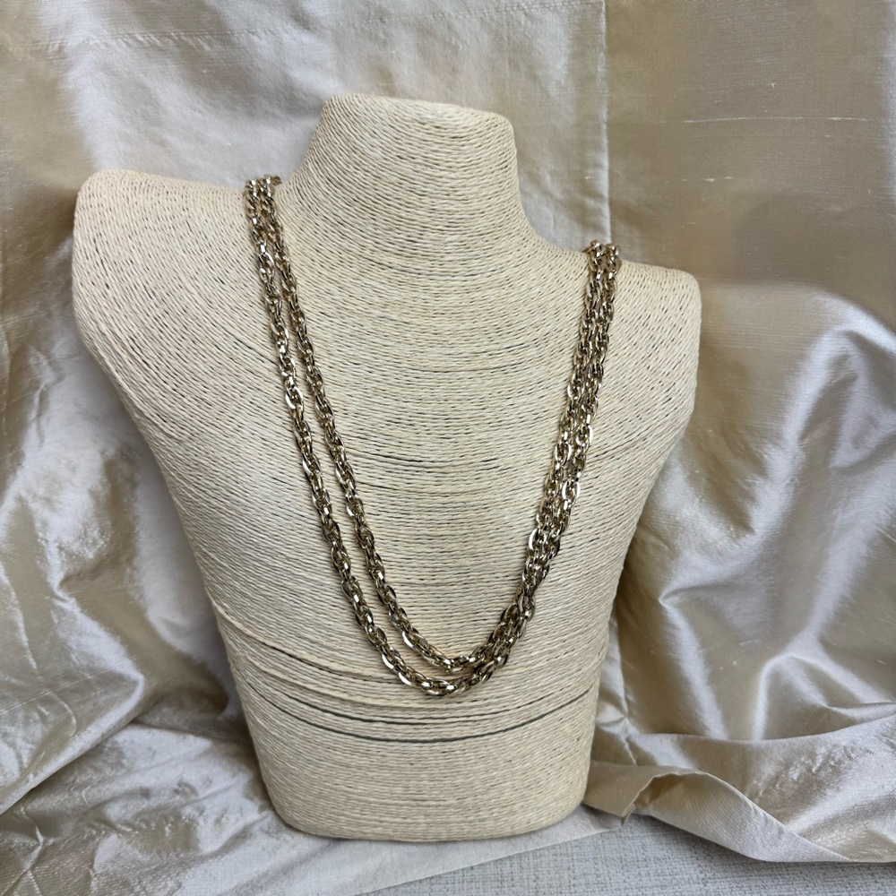 Vintage gold tone long lightweight chain marked Germany